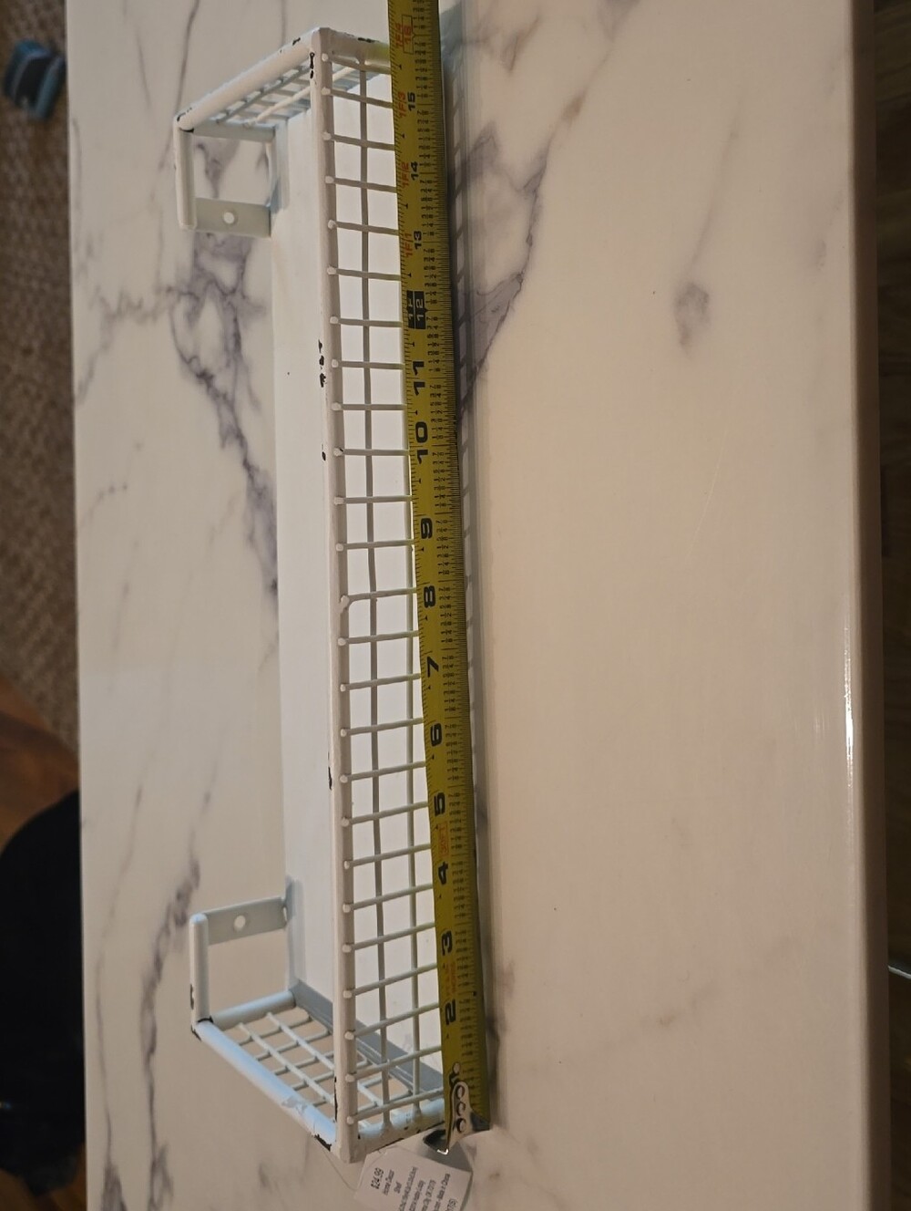 Hobby Lobby White Metal Wire Shelf with Distressed Finish